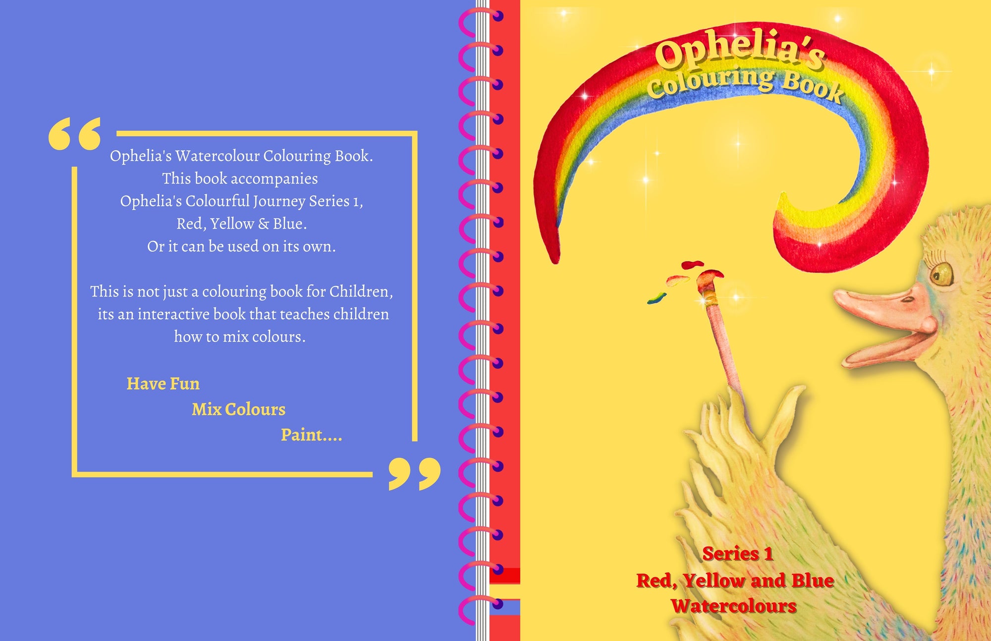 Watercolour colouring book for Kids