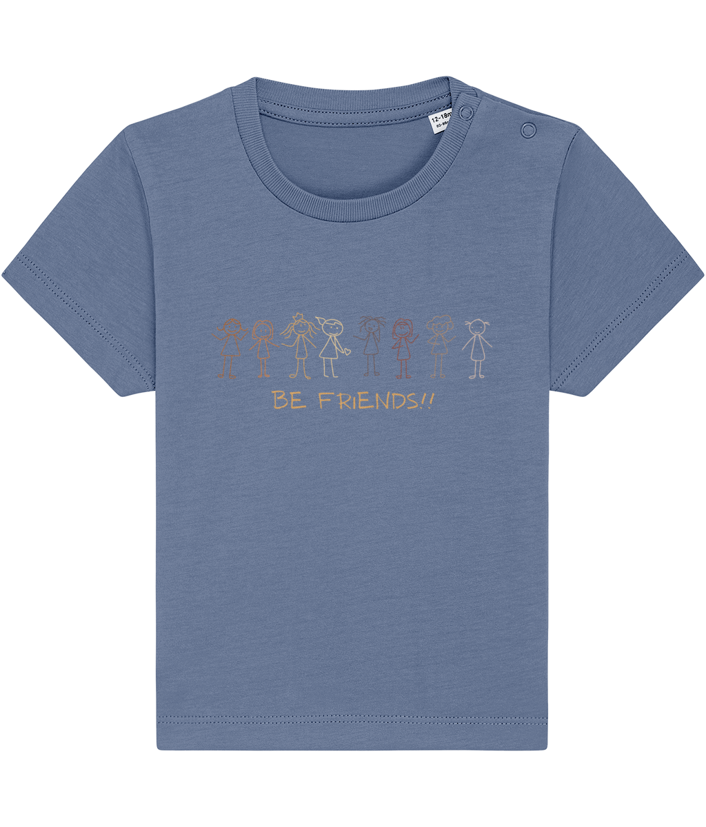 Baby Girls Organic Cotton T Shirts | Be Friends Stick Girls - Vegan Ink