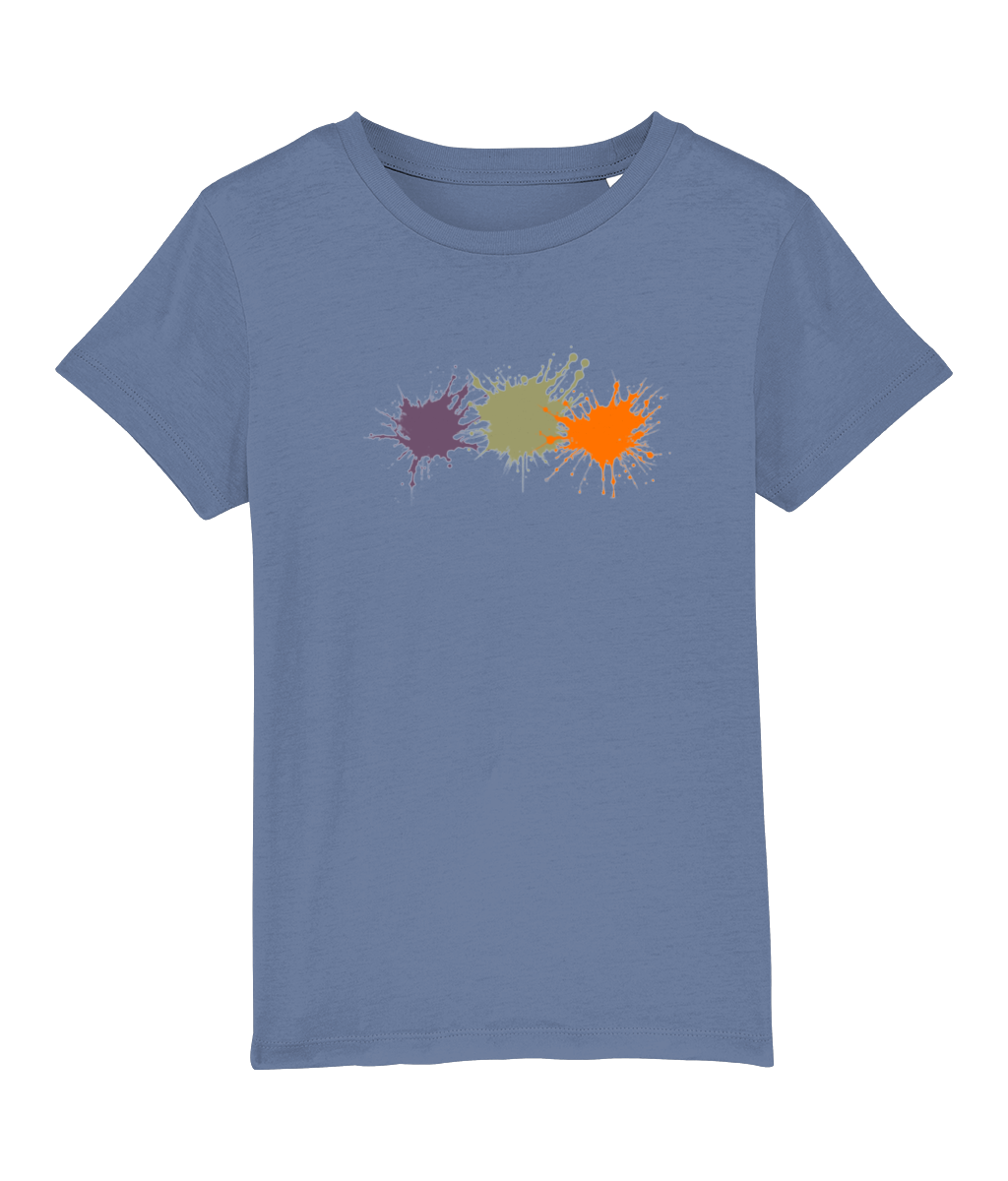 Purple Green Orange Paint Splash Organic Cotton T Shirt - Buy any 3 get 10% off