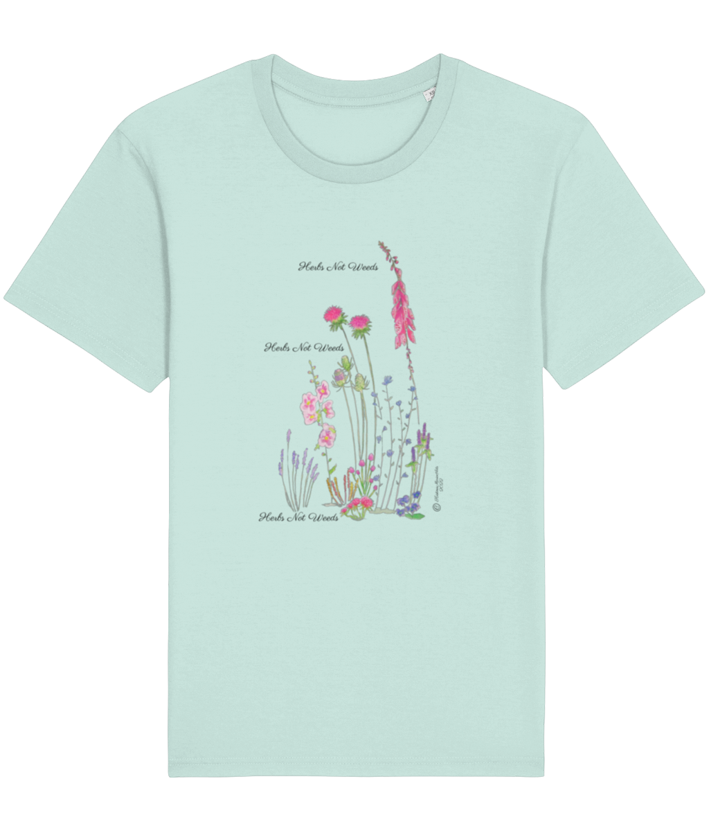 Herbs Not Weeds | Pink Herbs | Organic Cotton T-shirt