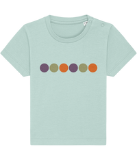 Baby Toddler Purple Green Orange Circles Organic Cotton T Shirt - Buy any 3 Get 10% off