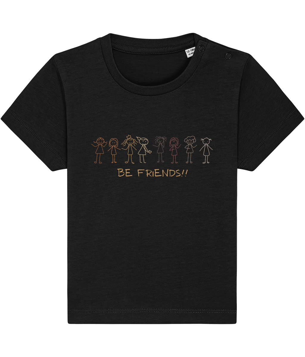 Baby Girls Organic Cotton T Shirts | Be Friends Stick Girls - Vegan Ink