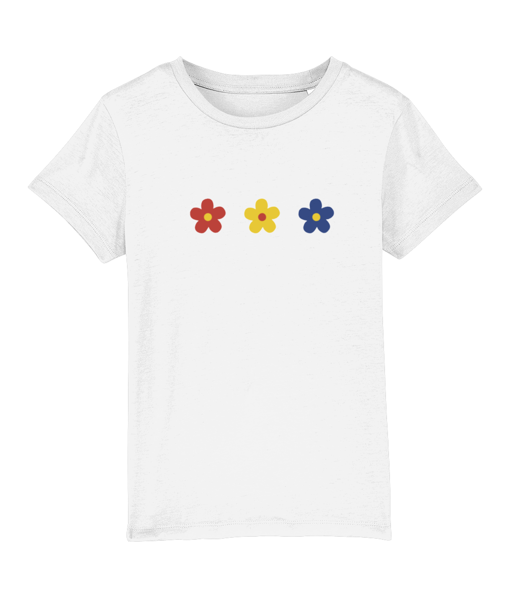 Red Yellow Blue Flowers Organic Cotton T Shirts - Buy any 3 get 10% off