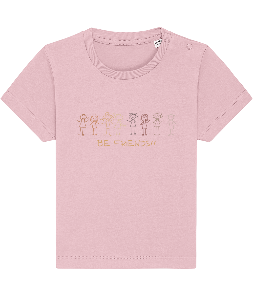 Baby Girls Organic Cotton T Shirts | Be Friends Stick Girls - Vegan Ink