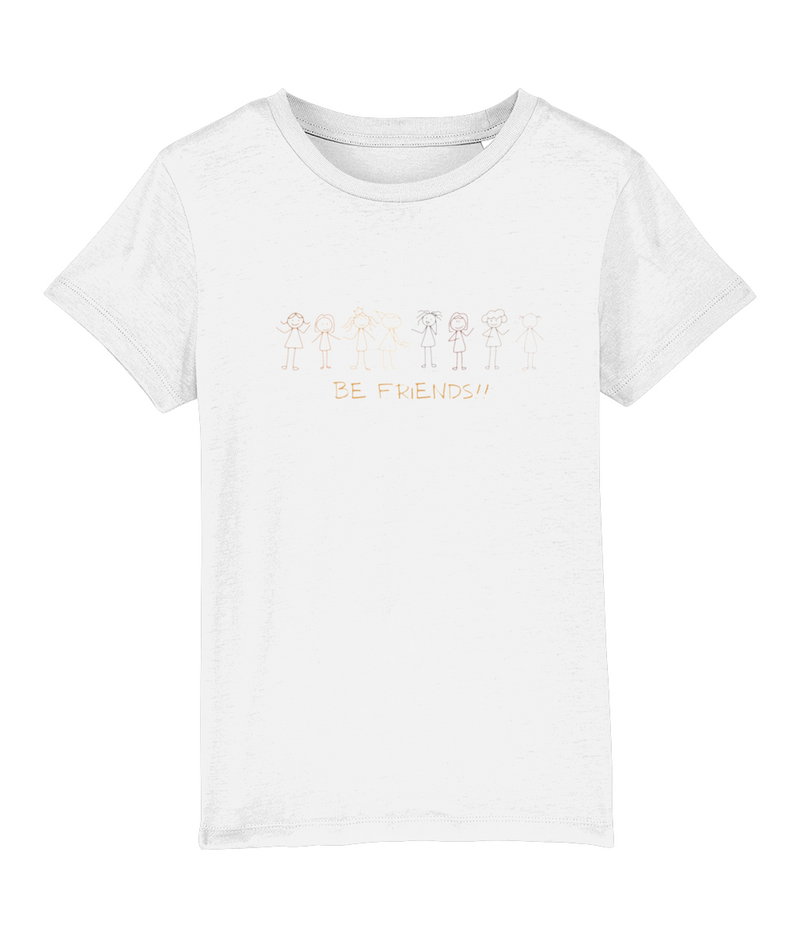 Girls Organic Cotton T Shirts | Be Friends Stick Girls - Vegan Ink