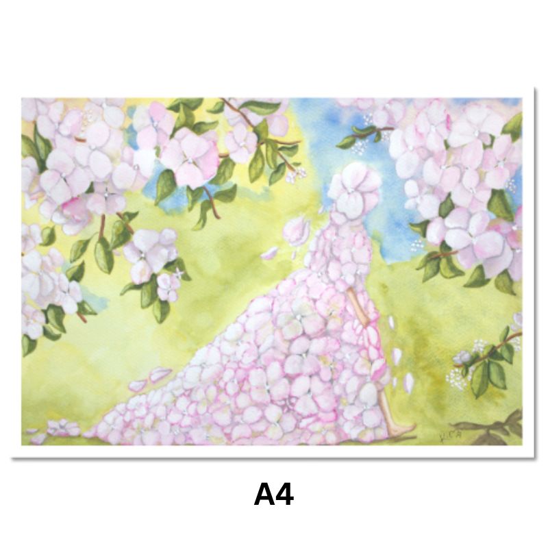 Runaway Bride – Hydrangea-Inspired Watercolour Art Print