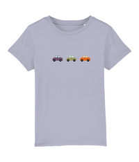 Purple Green Orange Cars Organic Cotton T Shirt - Buy any 3 get 10% off