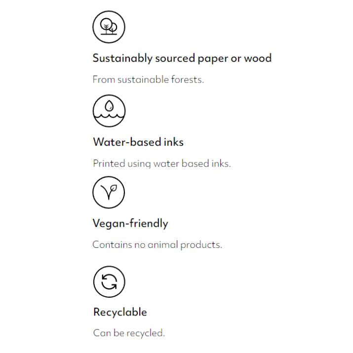 recyclable cards sustainable vegan friendly label