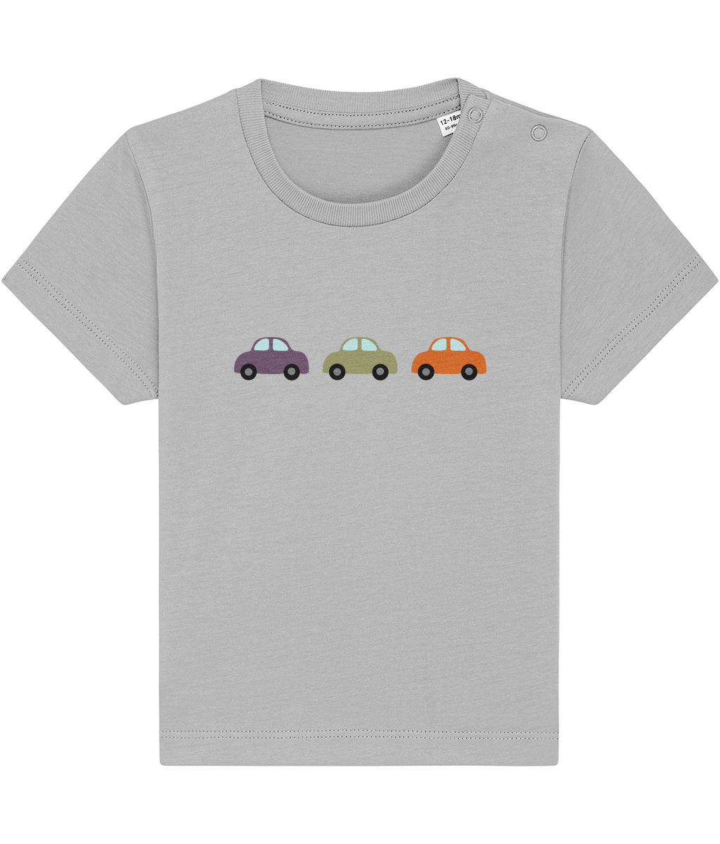 Baby Toddler Purple Green Orange Cars Organic Cotton T Shirt - Buy any 3 Get 10% off