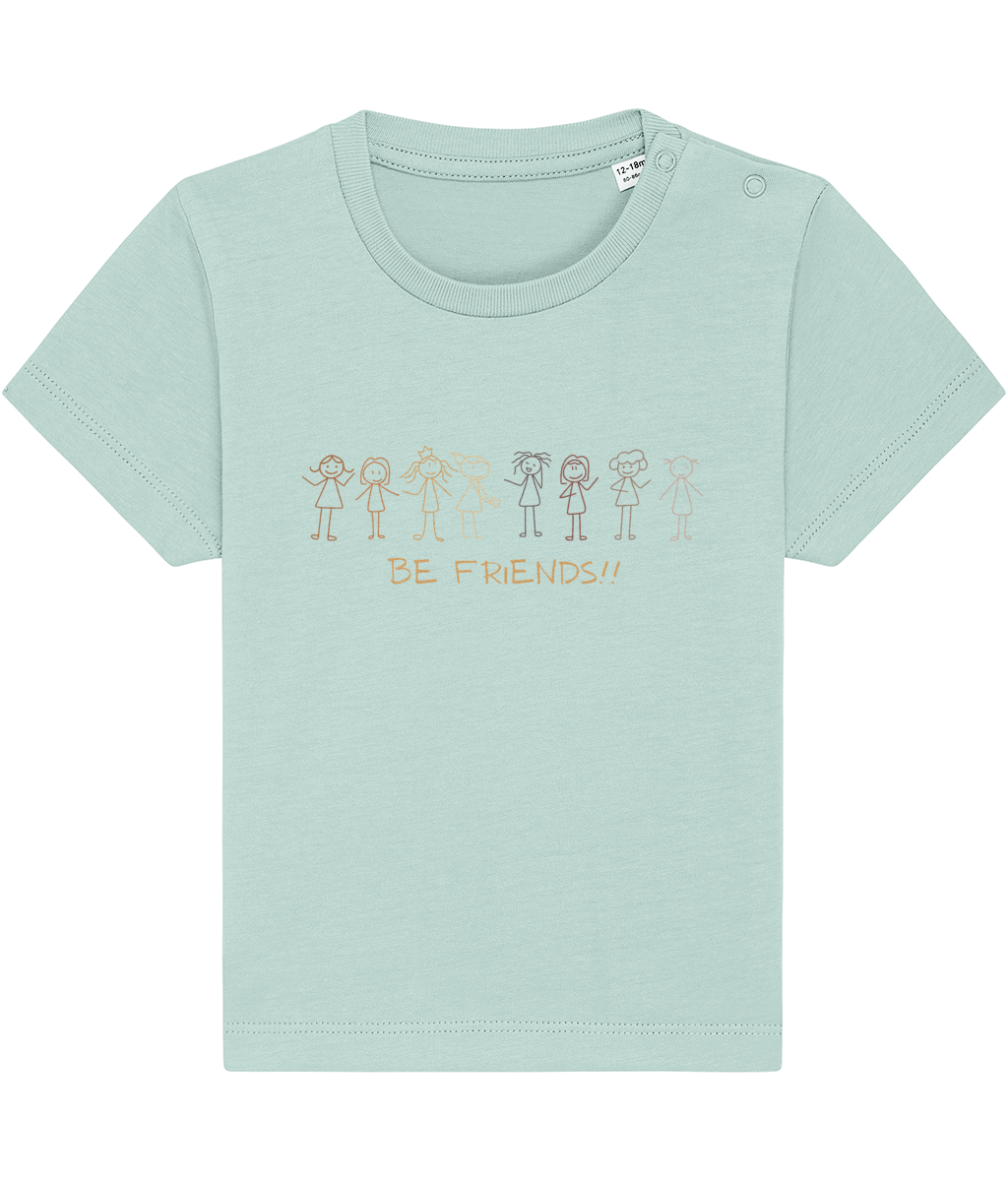 Baby Girls Organic Cotton T Shirts | Be Friends Stick Girls - Vegan Ink