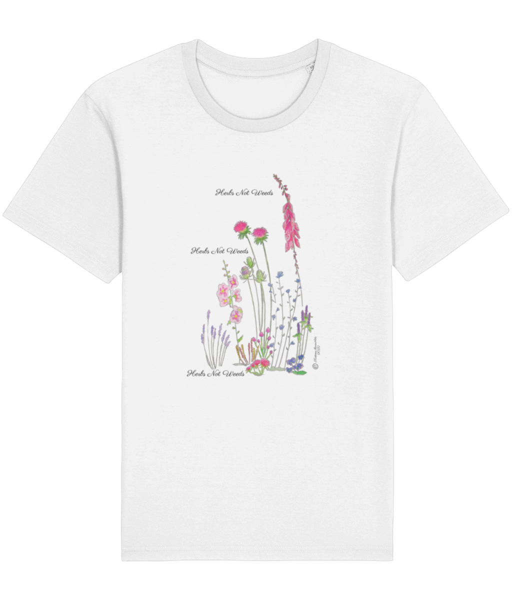 Herbs Not Weeds | Pink Herbs | Organic Cotton T-shirt