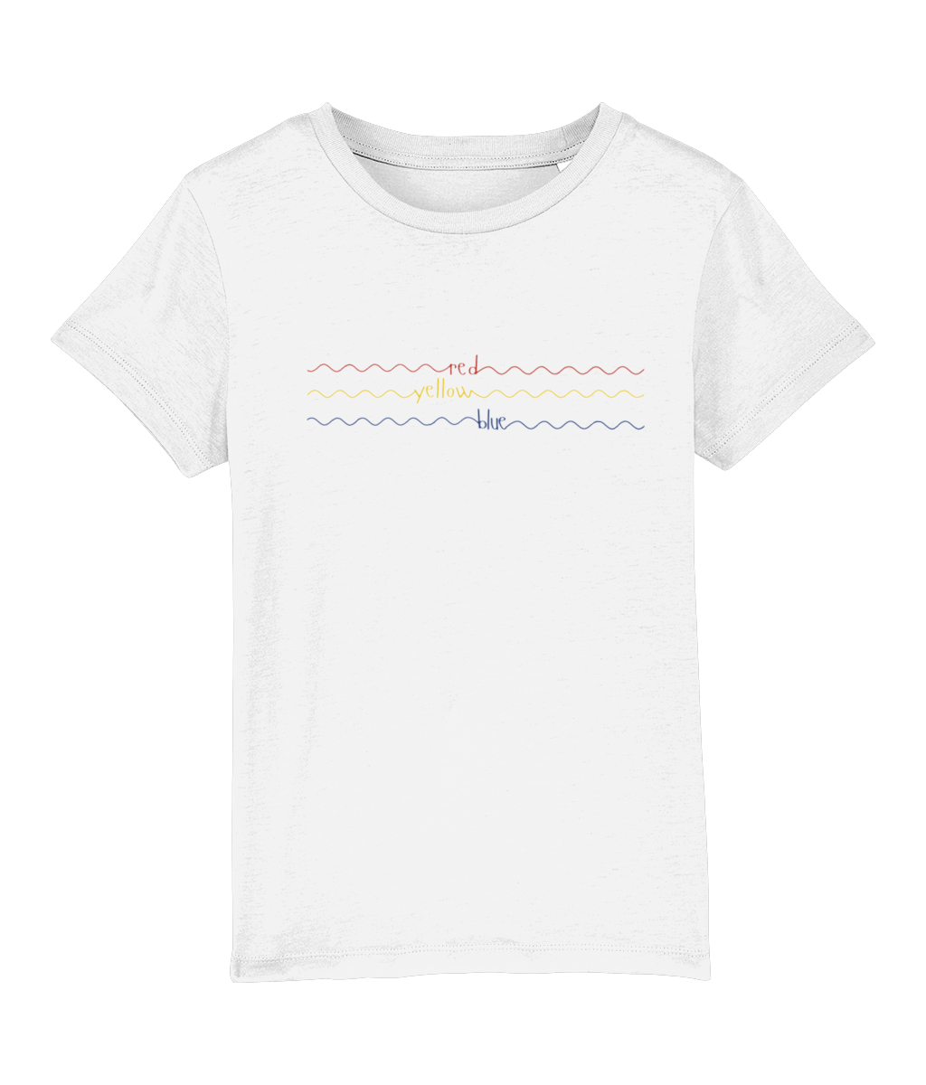Red Yellow Blue Words Organic Cotton T Shirt - Buy any 3 get 10% off