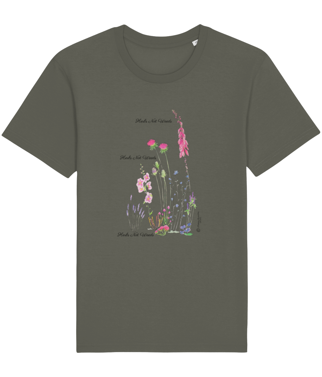 Herbs Not Weeds | Pink Herbs | Organic Cotton T-shirt