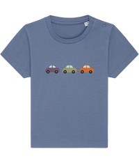 Baby Toddler Purple Green Orange Cars Organic Cotton T Shirt - Buy any 3 Get 10% off