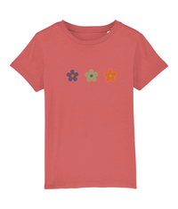 Purple Green Orange Flowers Organic Cotton T Shirt - Buy any 3 get 10% off