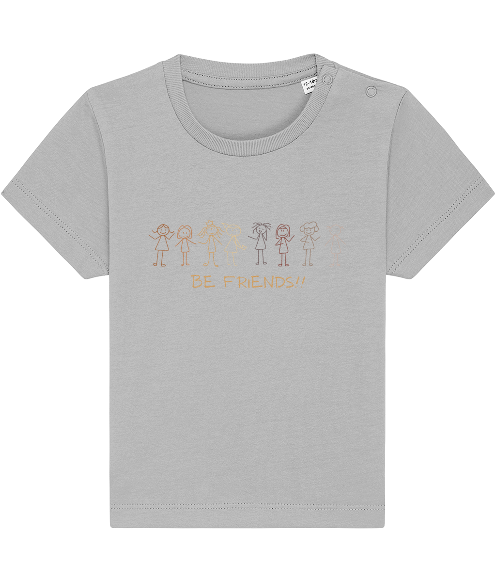 Baby Girls Organic Cotton T Shirts | Be Friends Stick Girls - Vegan Ink