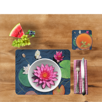 4 Pack Hardboard Placemats - Waterlily Painting Design