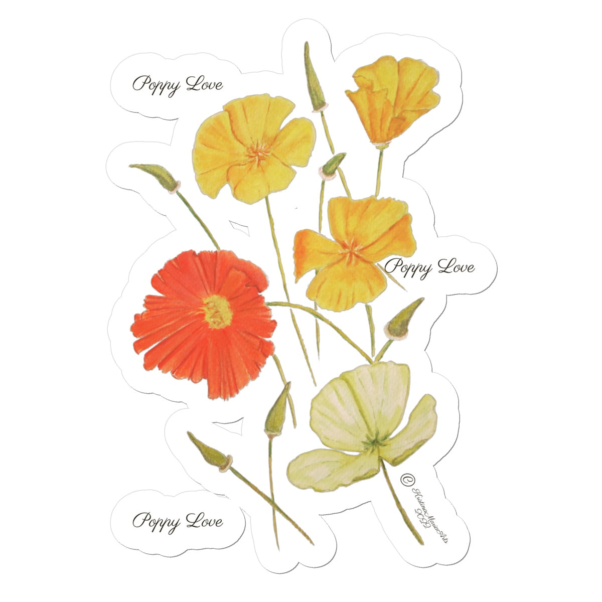 Poppy Love Sticker