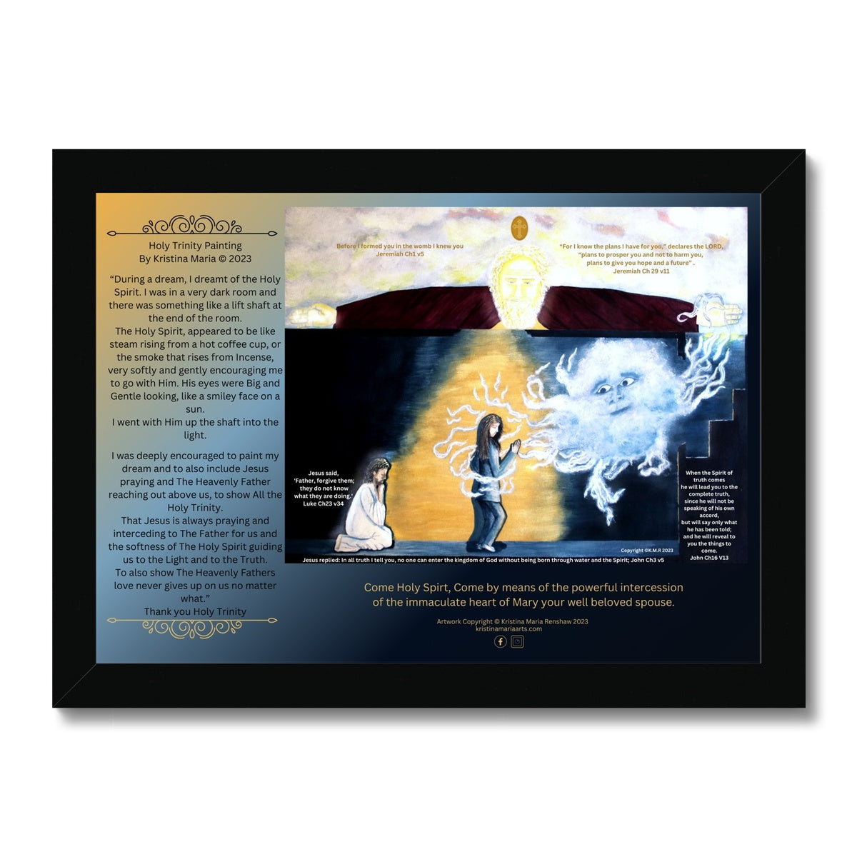 Holy Trinity with writing Framed Print