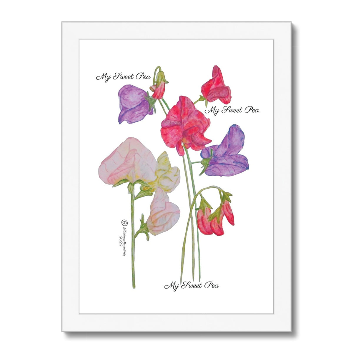 My Sweet Pea - Natural Framed Print