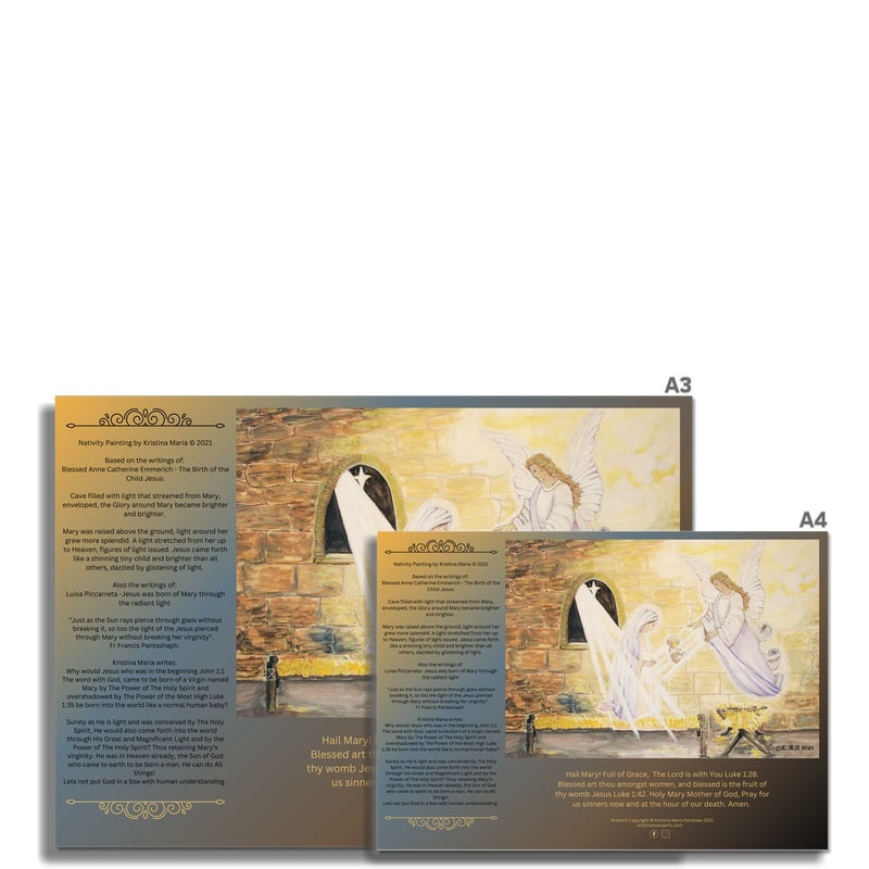 Nativity with writing Wall Art Poster
