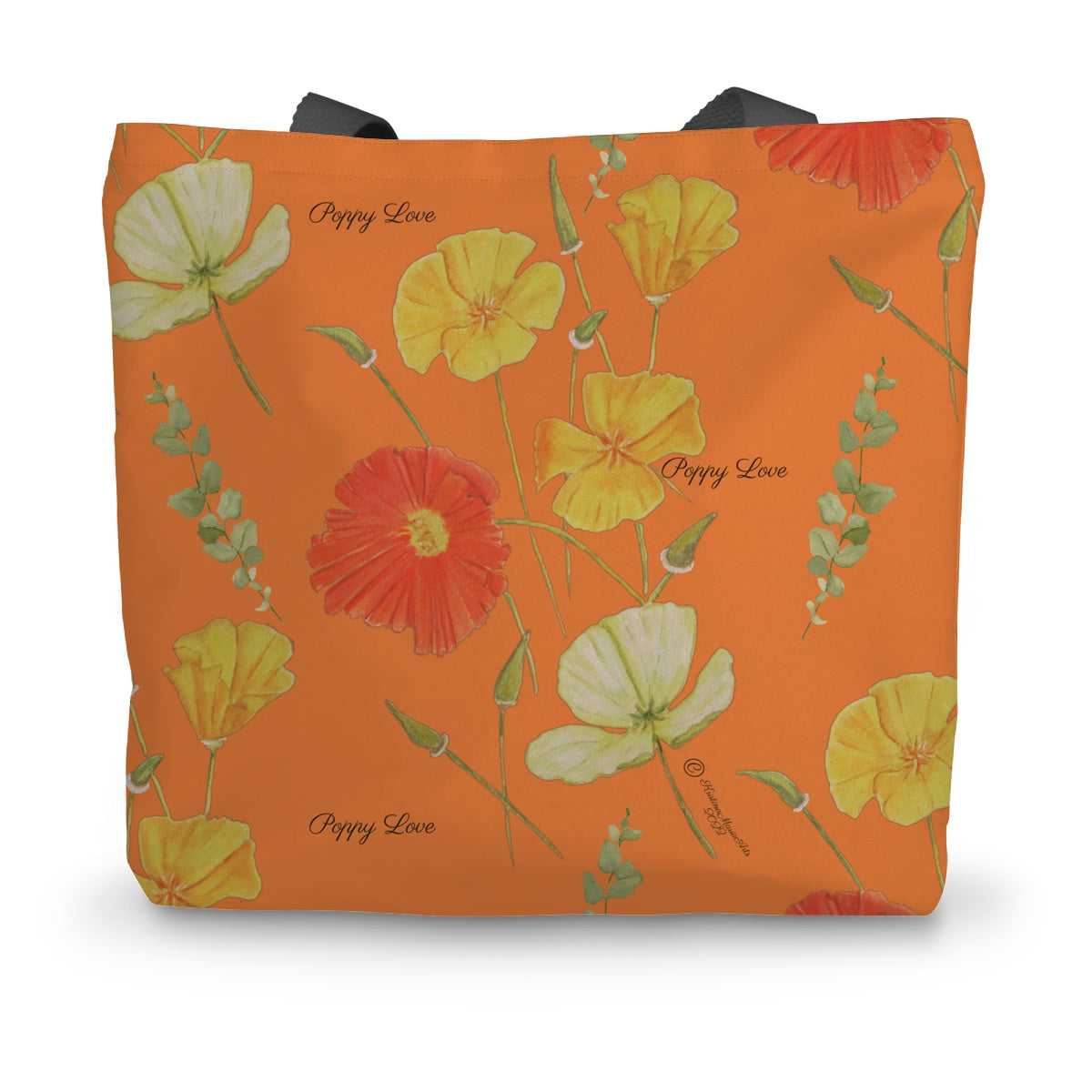 Poppy Love Orange Canvas Tote Bag