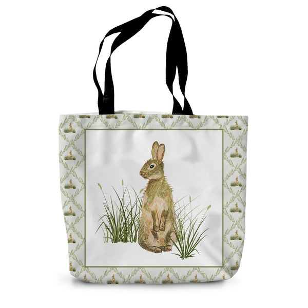 Wildlife - Hare with Border Canvas Tote Bag