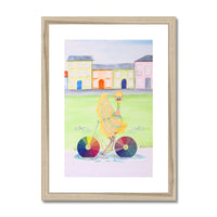 Ophelia Ostrich Colourful Village Framed & Mounted Prints