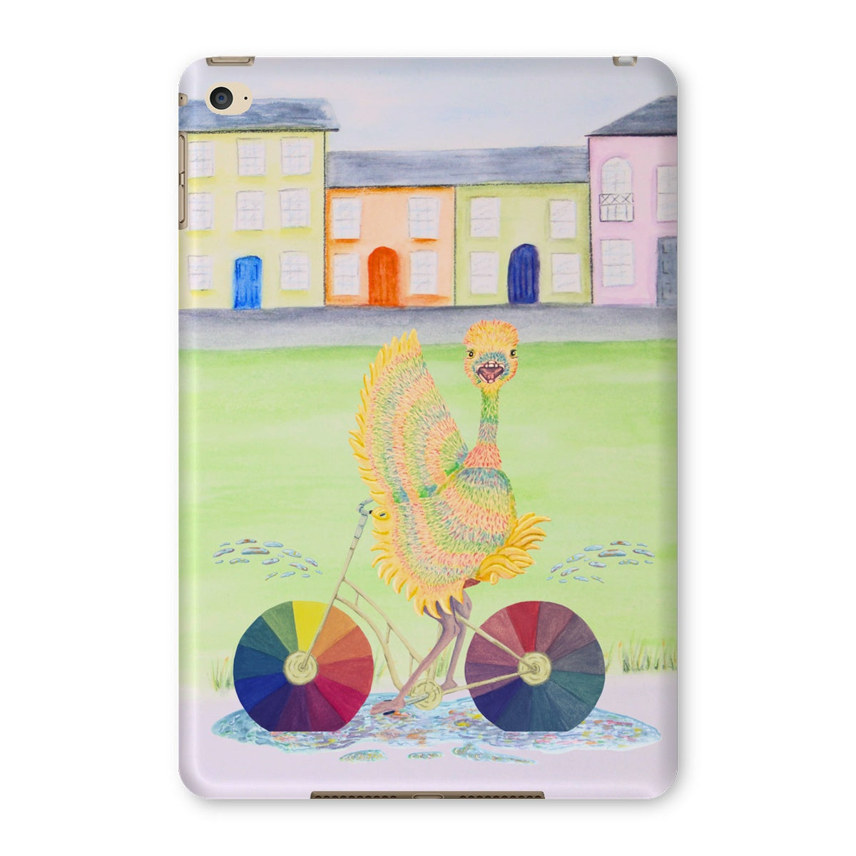 Ophelia's Ostrich Colourful Village iPad Tablet Cases
