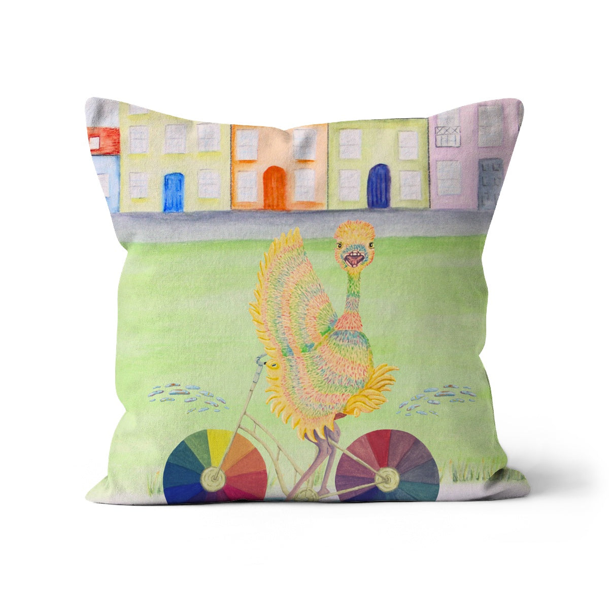 Ophelia's Colourful Village Cushion