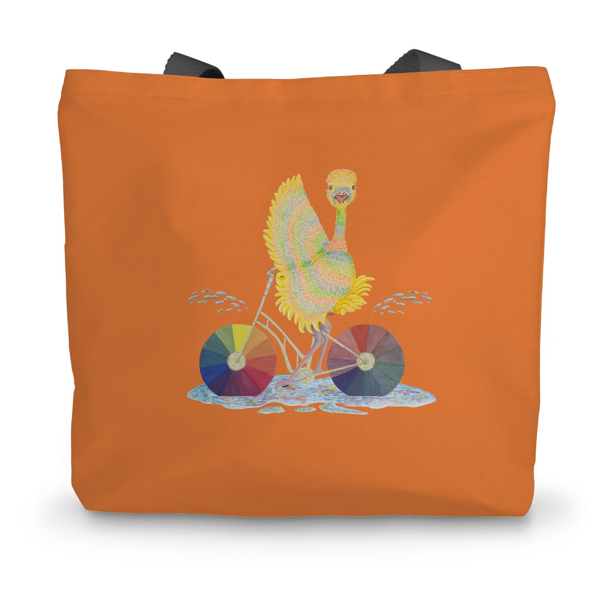 Ophelia Ostrich Orange Canvas Tote Bag