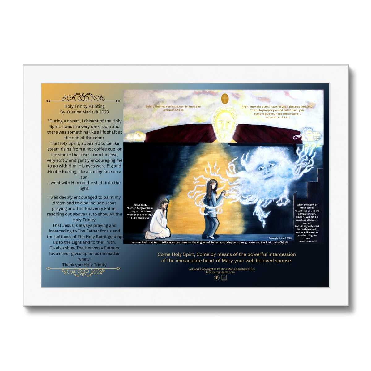 Holy Trinity with writing Framed Print