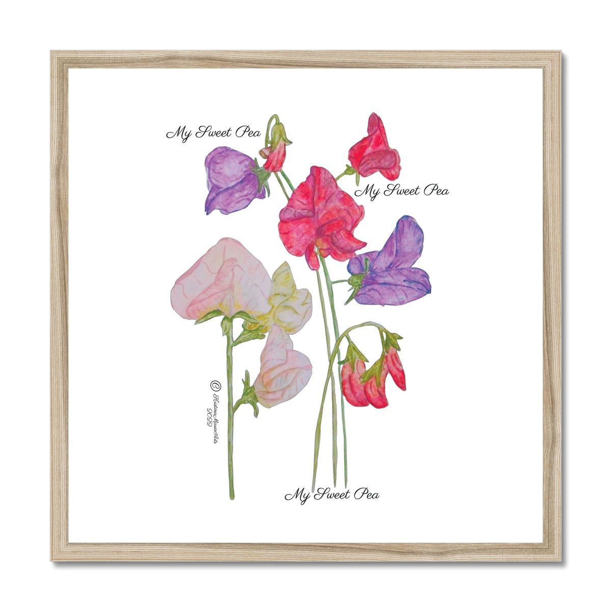 My Sweet Pea - Natural Framed Print