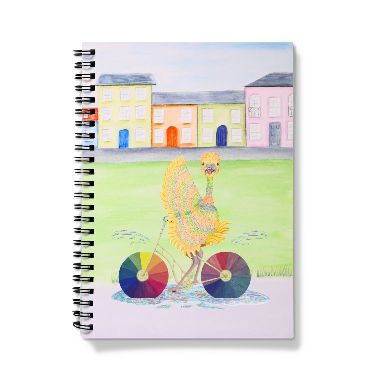 Ophelia Ostrich Colourful Village Notebook