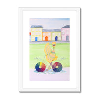 Ophelia Ostrich Colourful Village Framed & Mounted Prints