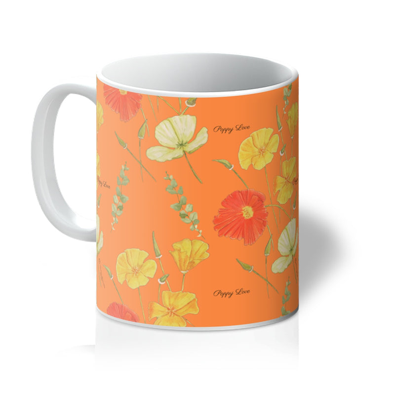 Poppy Love Orange Mug