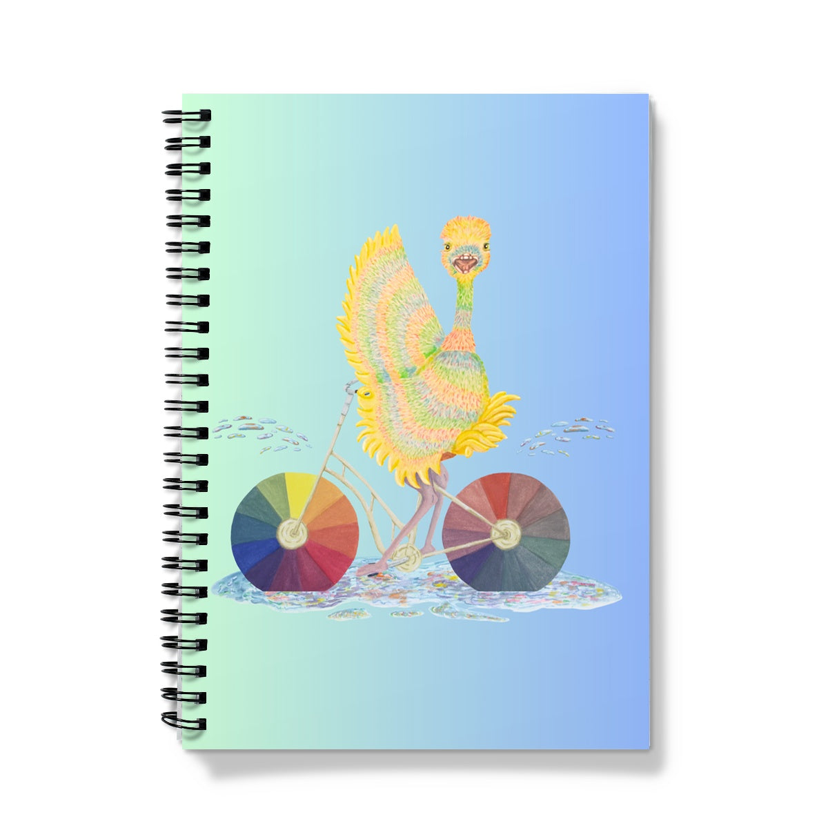 Ophelia Ostrich Green and Blue Notebook