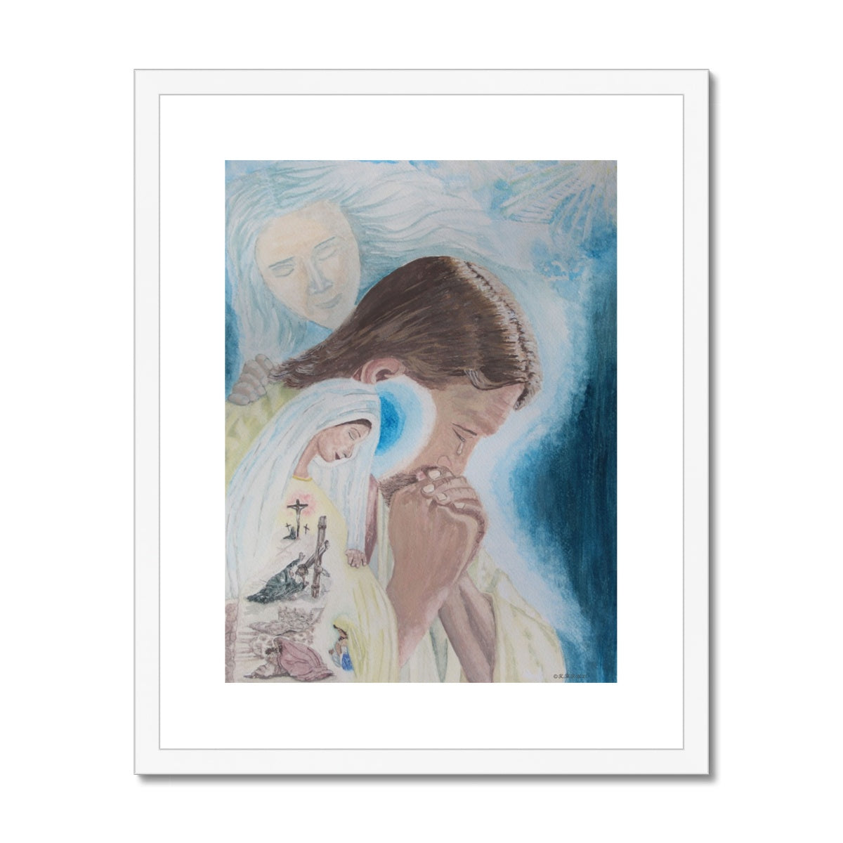 Jesus in Garden of Gethsemane Framed & Mounted Print