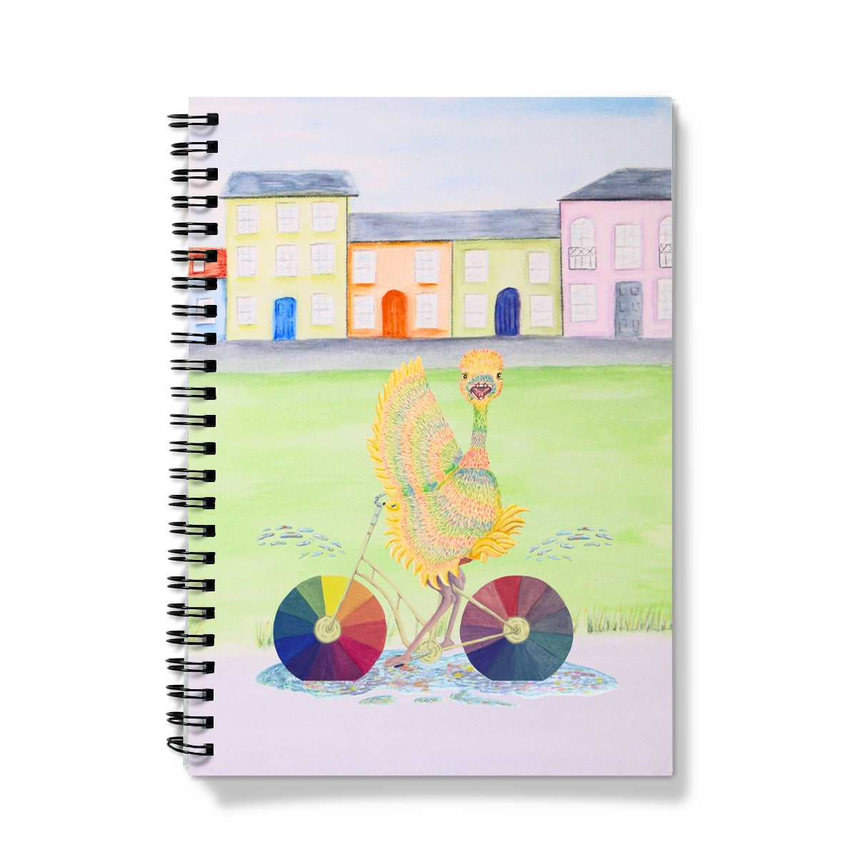 Ophelia Ostrich Colourful Village Notebook