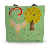 Ophelia Ostrich in the Garden Canvas Tote Bag