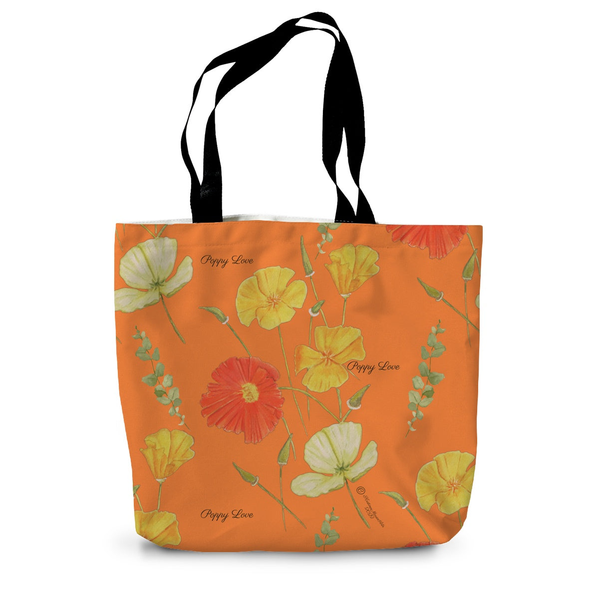 Poppy Love Orange Canvas Tote Bag