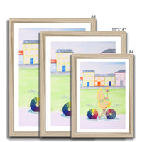 Ophelia Ostrich Colourful Village Framed Prints